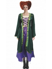 Green Hocus Witch Costume - Adult Womens Medieval Costumes